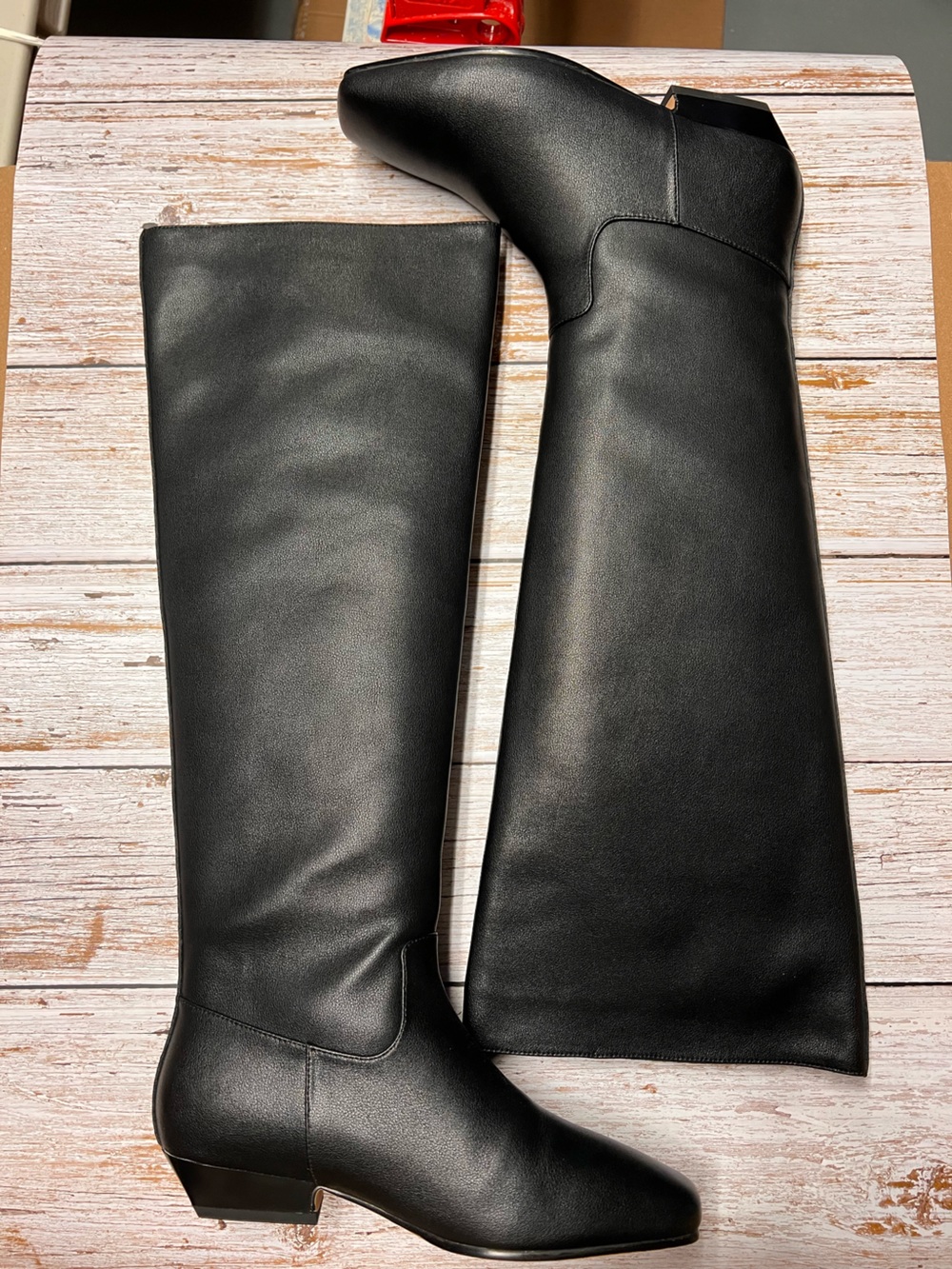 Black Leather Over-the-Knee Boots